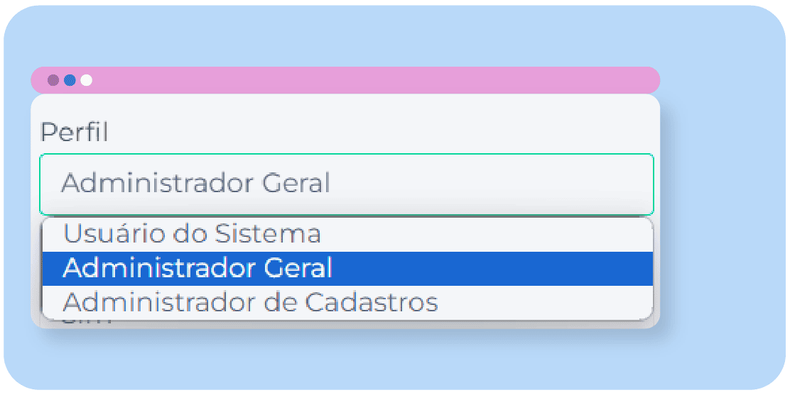 Perfil poderá definir todas as permissões